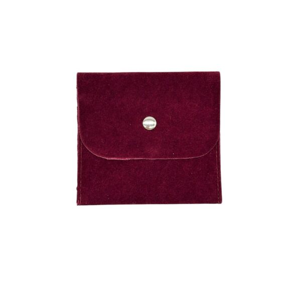 Çıtçıtlı Kadife Kese 10x10 Bordo