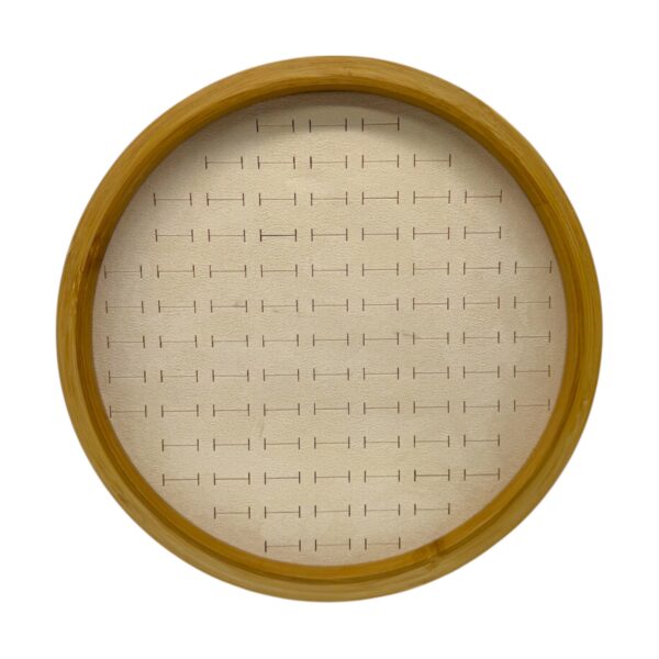 Ahşap Seri Yuvarlak Batırmalı Yüzük Tablası Krem