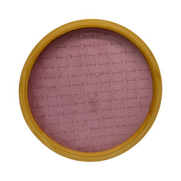 Ahşap Seri Yuvarlak Batırmalı Yüzük Tablası Pembe