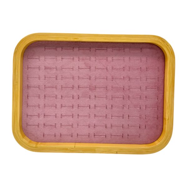 Ahşap Seri Küçük Yüzük Tablası Pembe