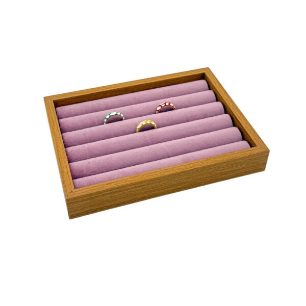 Ahşap Mini Yüzüklük Pembe (20x15)